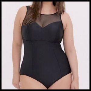 TORRID one piece mesh illusion swimsuit